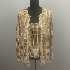 Holiday JS Collection Gold Mesh Tank/sweater set, Large P